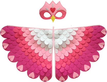 Vogel Verkleedcape en Masker Roze