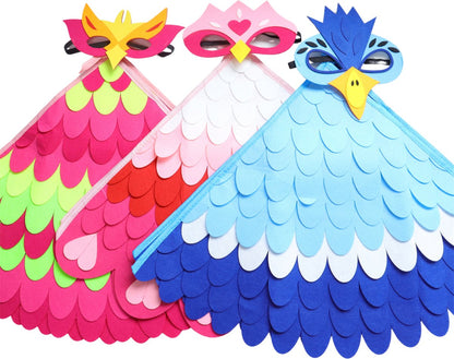 Vogel Verkleedcape en Masker Roze
