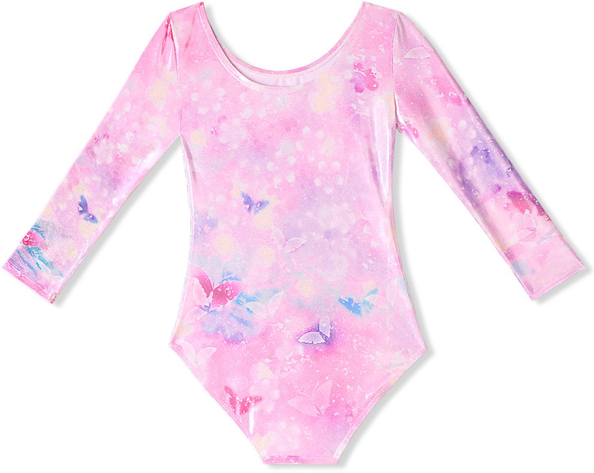 Turnpakje Meisjes met Lange Mouwen Vlinder Motief met Scrunchie