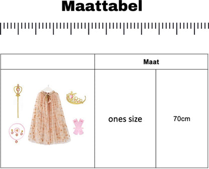 Verkleedcape met Accessoires Beige kleuren