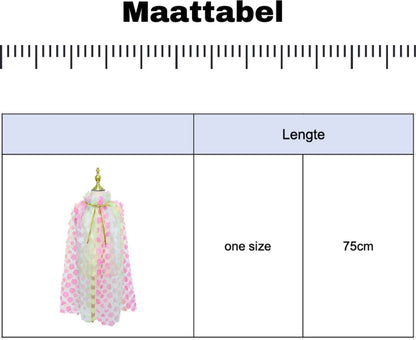 Luxe Verkleedcape Transparant met Regenboog kleuren en Bloemen