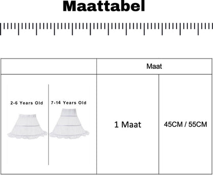 Petticoat prinsessen jurk 45 cm 2-6 jaar