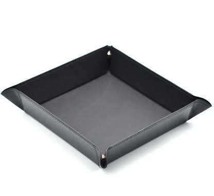 Opvouwbare Dice Tray – Zwart Kunstleer | Voor Dungeons & Dragons & TTRPG Dobbelstenen Zwart