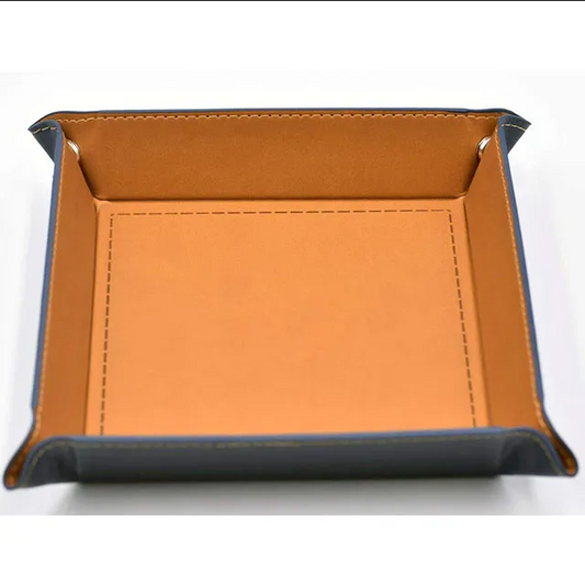 Opvouwbare Dice Tray – Zwart Kunstleer | Voor Dungeons & Dragons & TTRPG Dobbelstenen Oranje