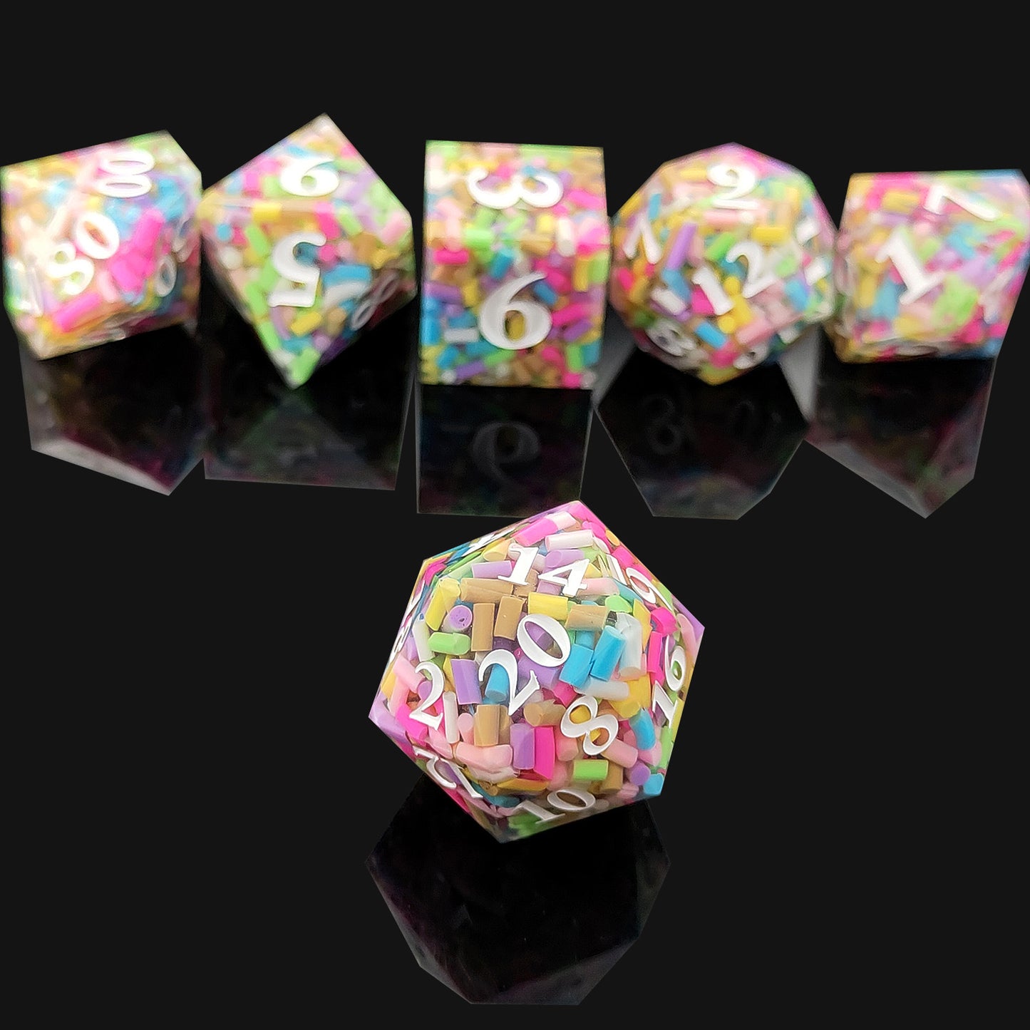 7 delige Resin Dice Set “Sprinkles”