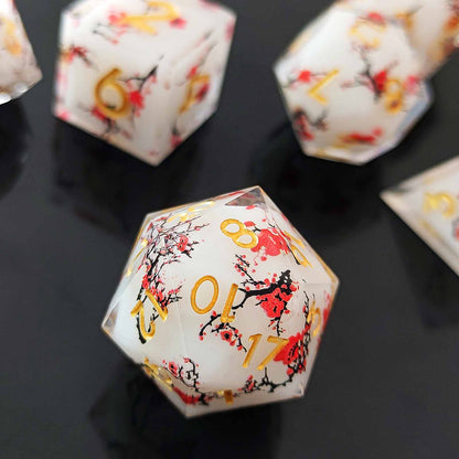 7 delige Resin Dice Set “Sakura Bloesem”