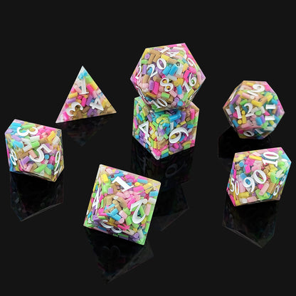 7 delige Resin Dice Set “Sprinkles”