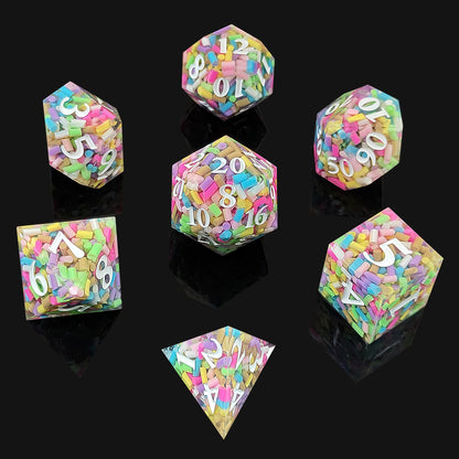 7 delige Resin Dice Set “Sprinkles”
