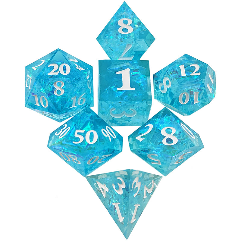 7 delige Resin Dice Set “Frostbite Shards"