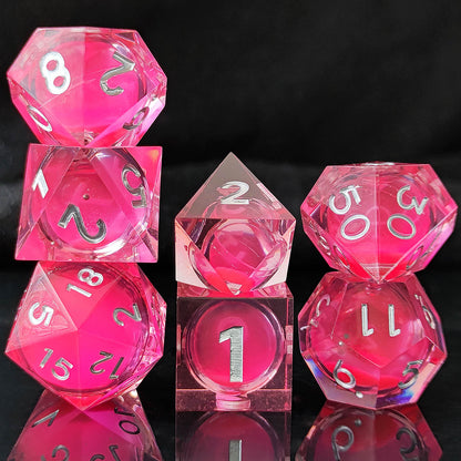 7 delige Resin Dice Set “Luminous Blossom Glow"