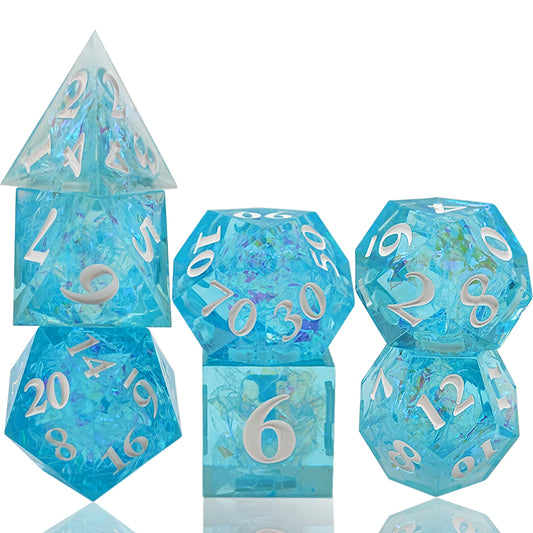 7 delige Resin Dice Set “Frostbite Shards"
