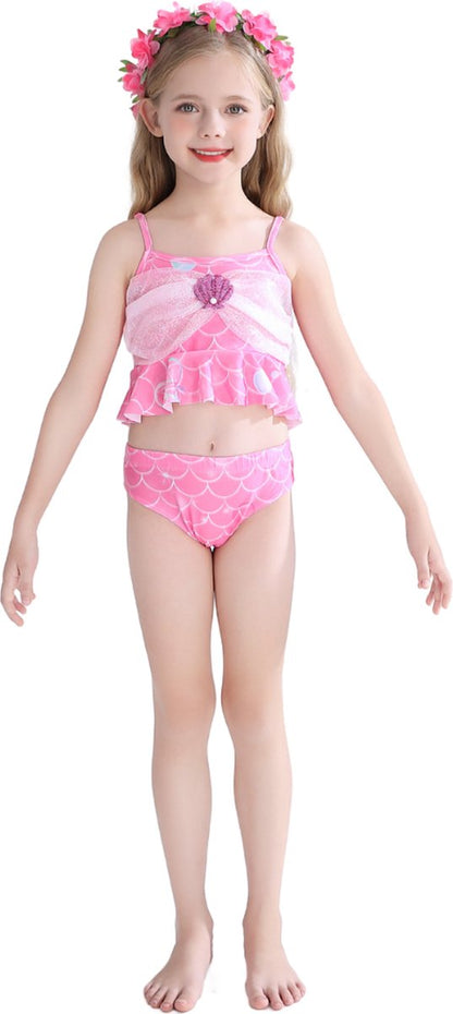 Zeemeerminstaart met bikini verkleed set Regenboog Kleuren met MONOVIN