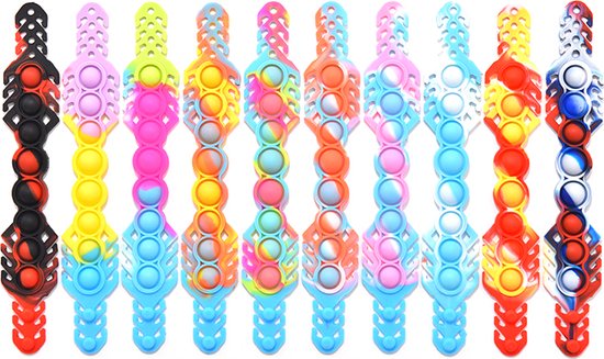Pop-it armbanden Uitdeel cadeautjes 10 stuks