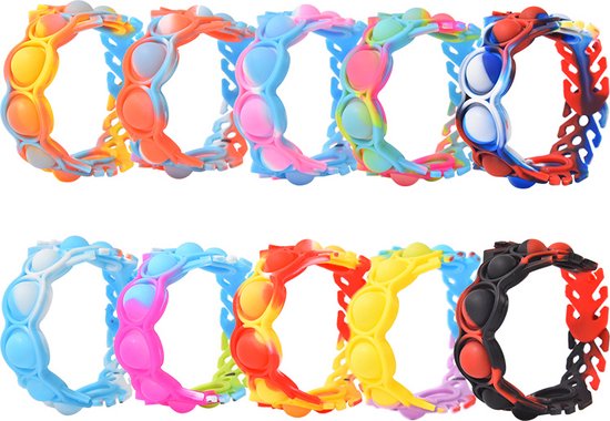 Pop-it armbanden Uitdeel cadeautjes 10 stuks