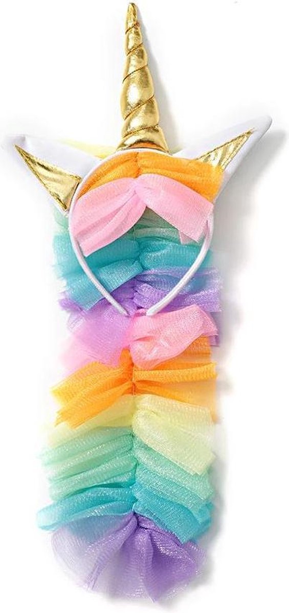 Regenboog Eenhoorn Verkleed Jurk met Haarband