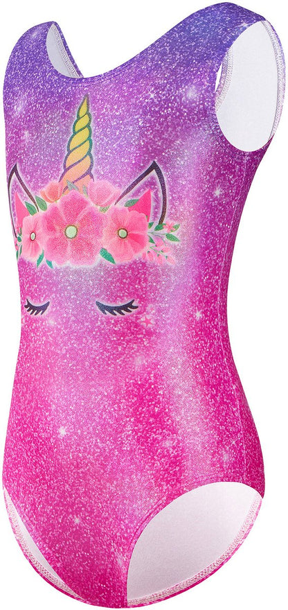 Turnpakje Meisjes zonder Mouwen met Broekje en Scrunchie Unicorn