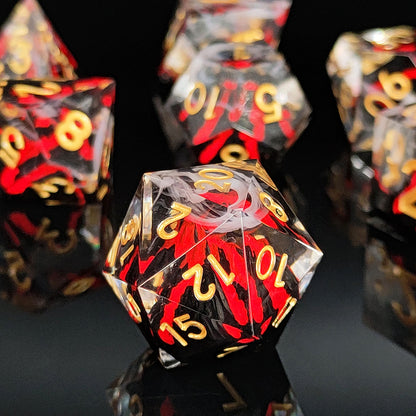 7 delige Resin Dice Set “Eruption Core"