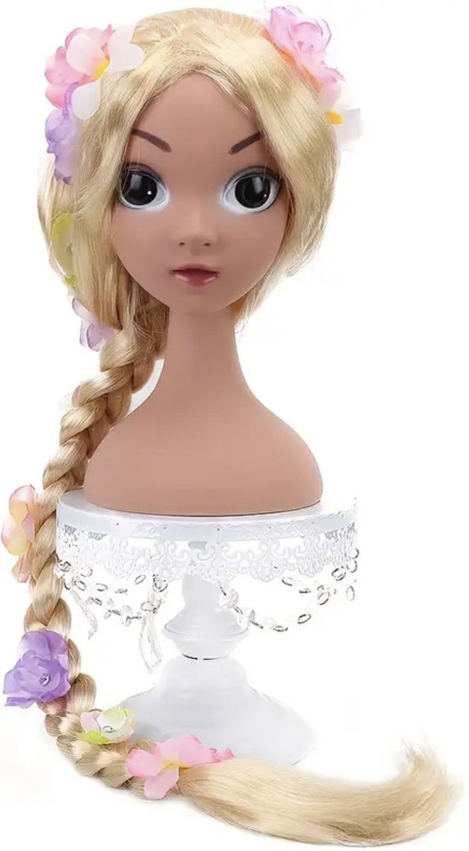 Rapunzel Prinsessen Pruik Blond met lange Vlecht