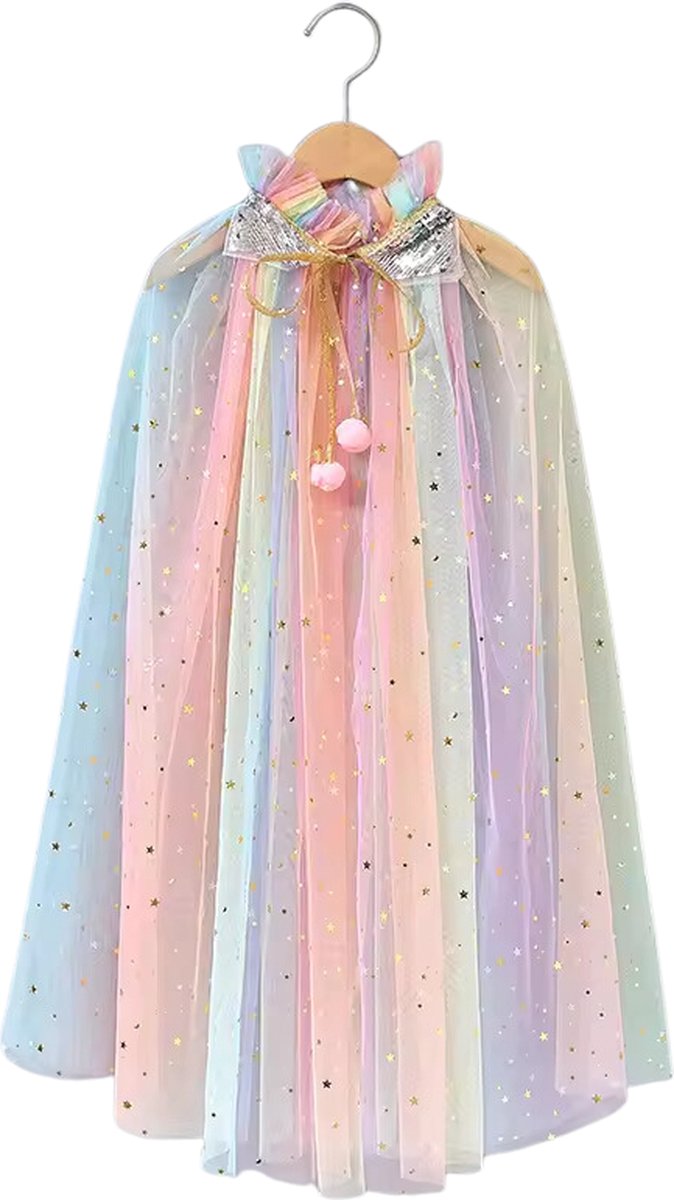 Prinsessen verkleedcape met Accessoires Regenboog
