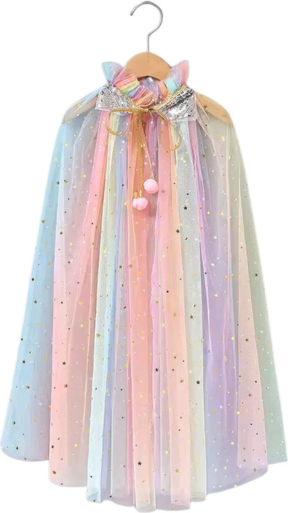 Prinsessen verkleedcape met Accessoires Regenboog