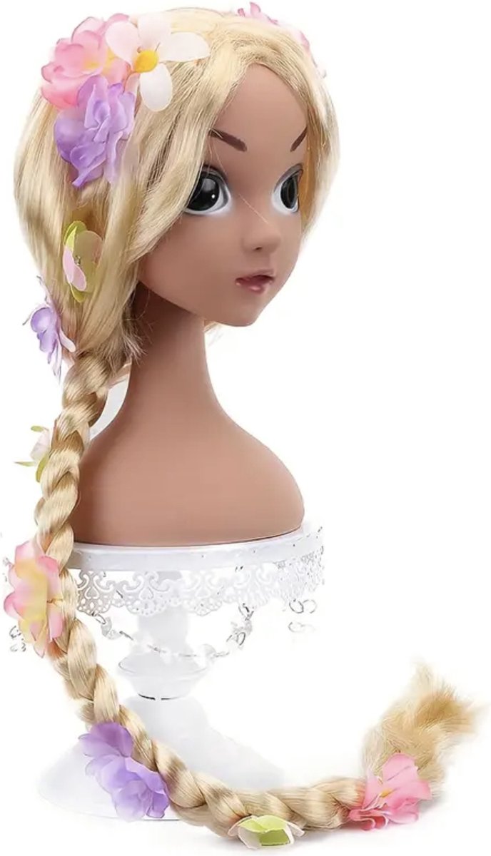 Rapunzel Prinsessen Pruik Blond met lange Vlecht