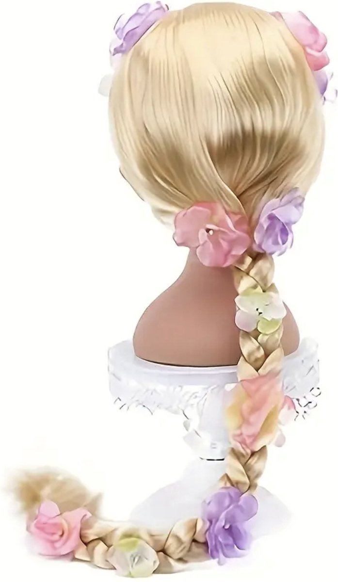 Rapunzel Prinsessen Pruik Blond met lange Vlecht