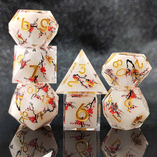 7 delige Resin Dice Set “Sakura Bloesem”