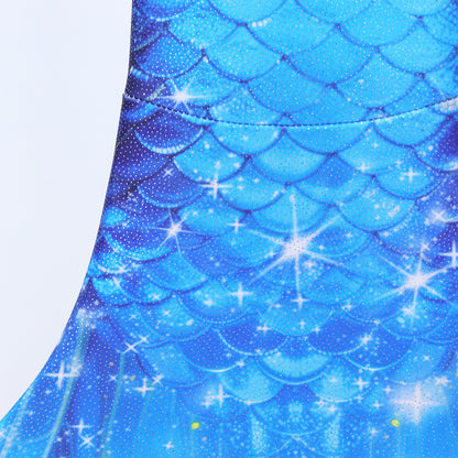 Zeemeerminstaart met Bikini Verkleedset Blauw Roze met Franje