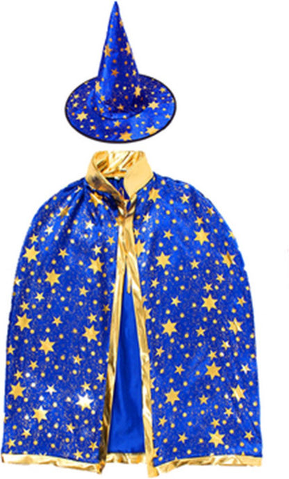 Tovenaars Cape en Hoed Blauw