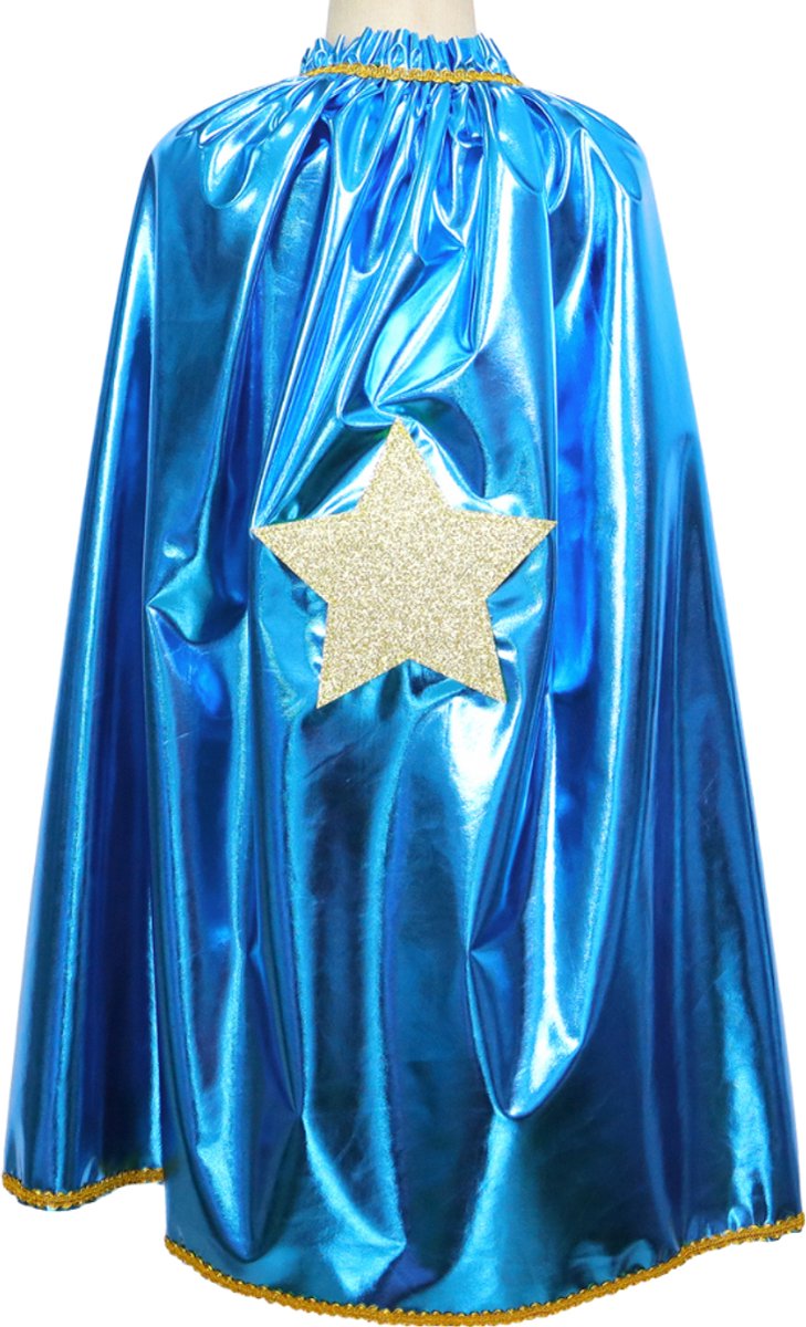Superhelden Outfit Kind Tutu Rok + Metallic Cape + Masker Blauw