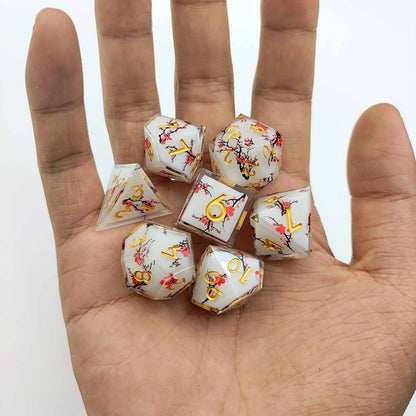 7 delige Resin Dice Set “Sakura Bloesem”