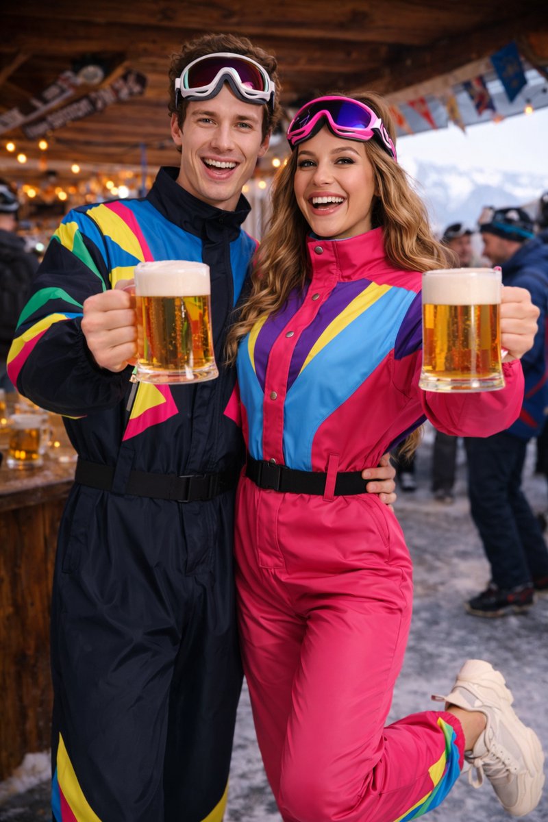 Retro Skipak Hard Roze Dames met Skibril