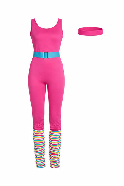 80’s Fitness Aerobics Kostuum Dames Neon Roze
