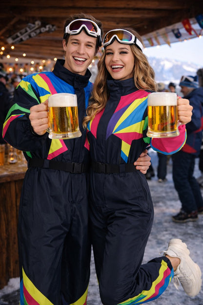 Retro Skipak Zwart Heren met Skibril