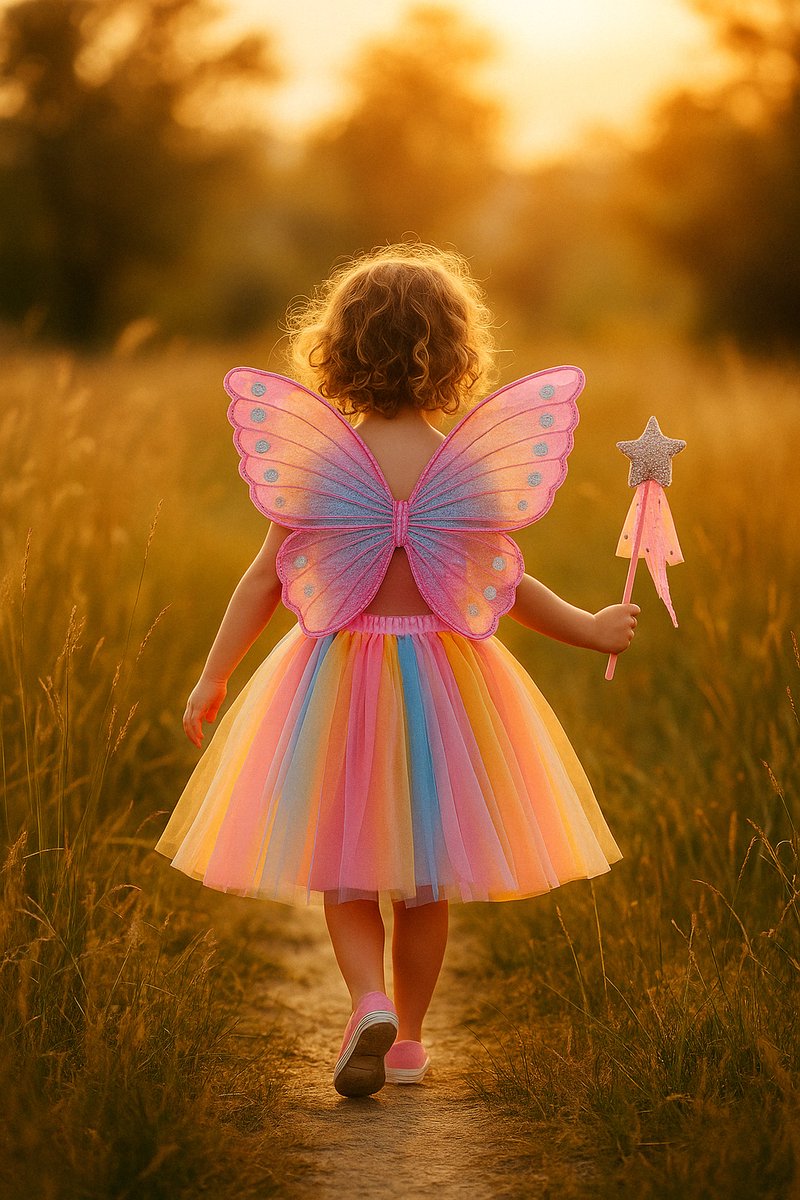 Regenboog tutu met Vleugels en Staf