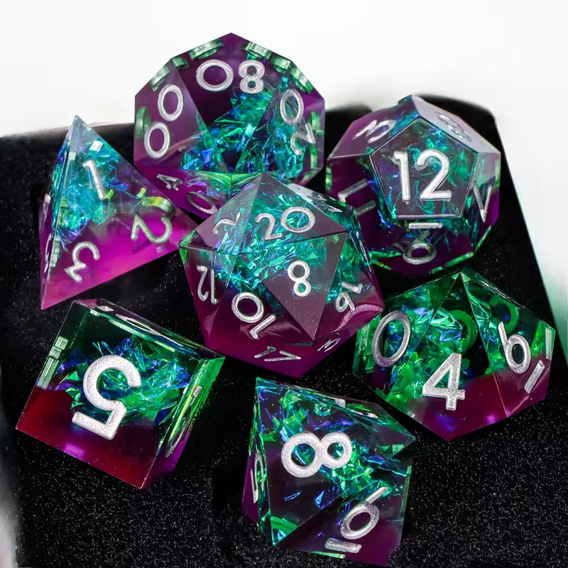 7 delige Resin Dice Set “Mystic Lagoon"