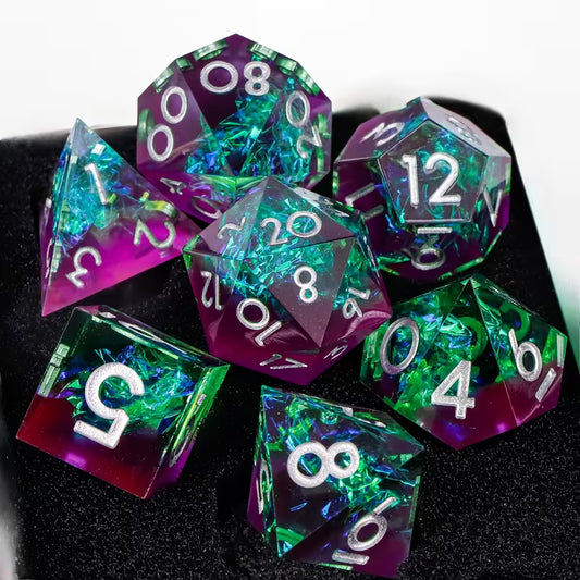 7 delige Resin Dice Set “Mystic Lagoon"