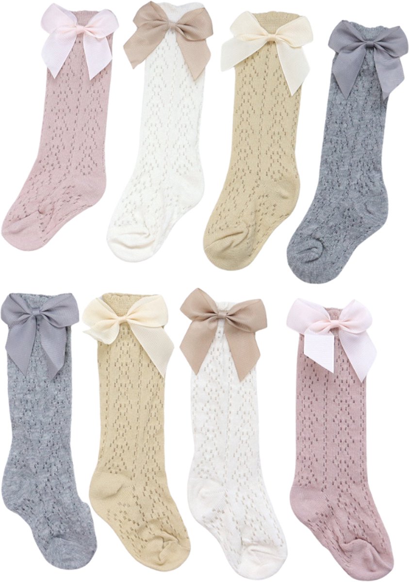 Set van 4 Paar Baby sokken met Strik