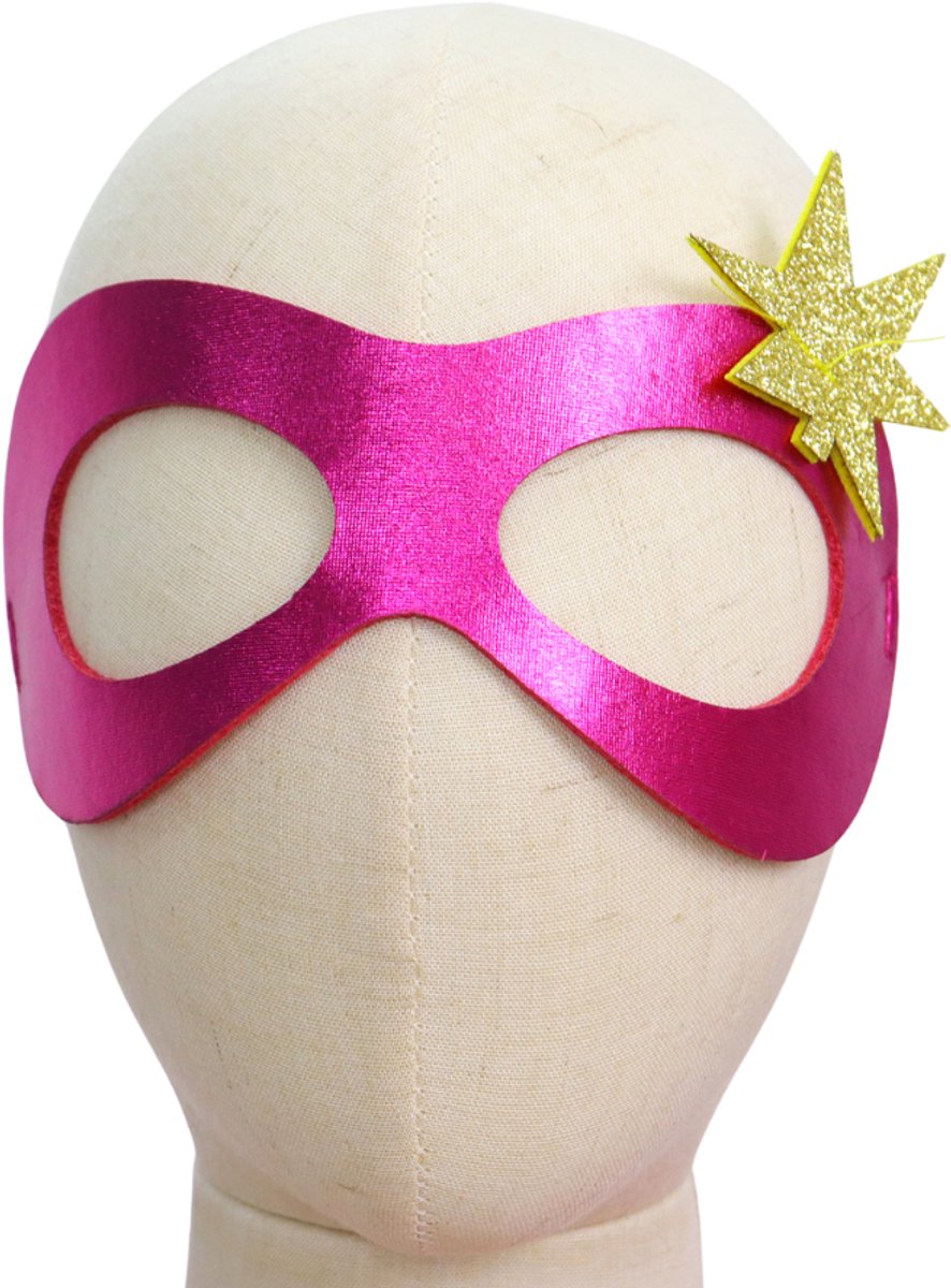 Superhelden Outfit Kind Tutu Rok + Metallic Cape + Masker Roze