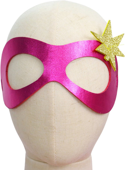 Superhelden Outfit Kind Tutu Rok + Metallic Cape + Masker Roze