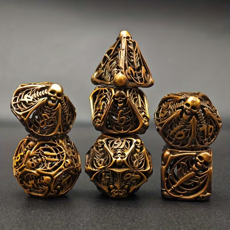 7 delige Metal Dice Set “Gravebone Bronze”
