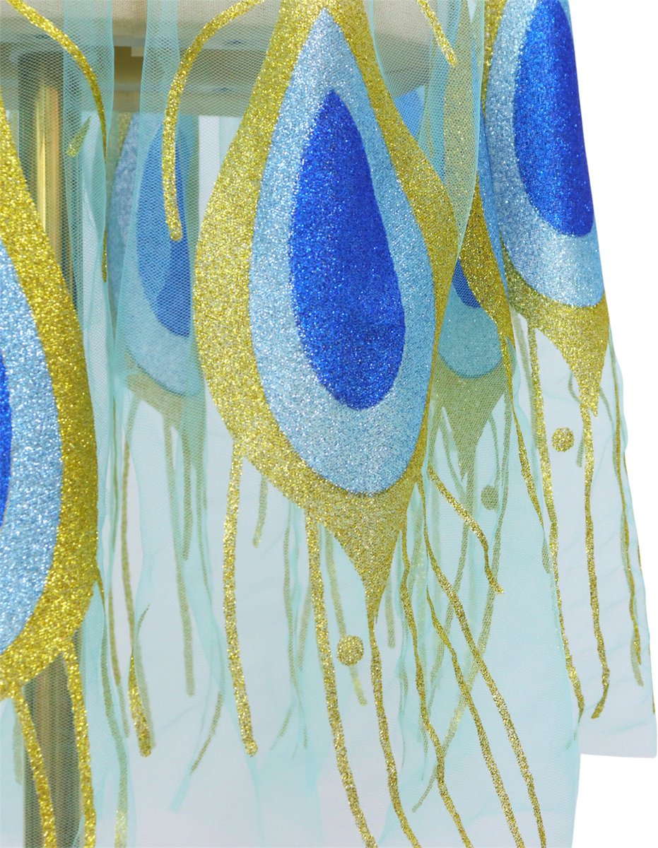 Verkleedcape met Accessoires Blauw met Paauw Vere