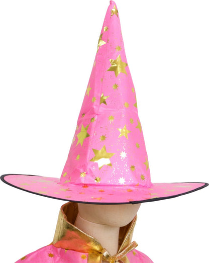 Tovenaars Cape en Hoed Roze
