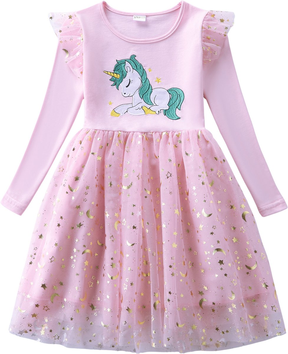Comfortabele Unicorn Verkleedjurk Meisjes Zacht Roze