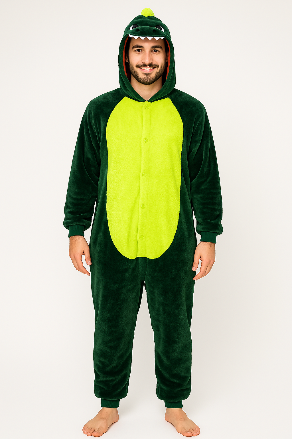 Dinosaurus Verkleedpak Onesie Volwassenen Groen