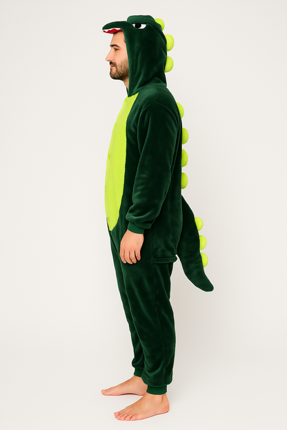 Dinosaurus Verkleedpak Onesie Volwassenen Groen