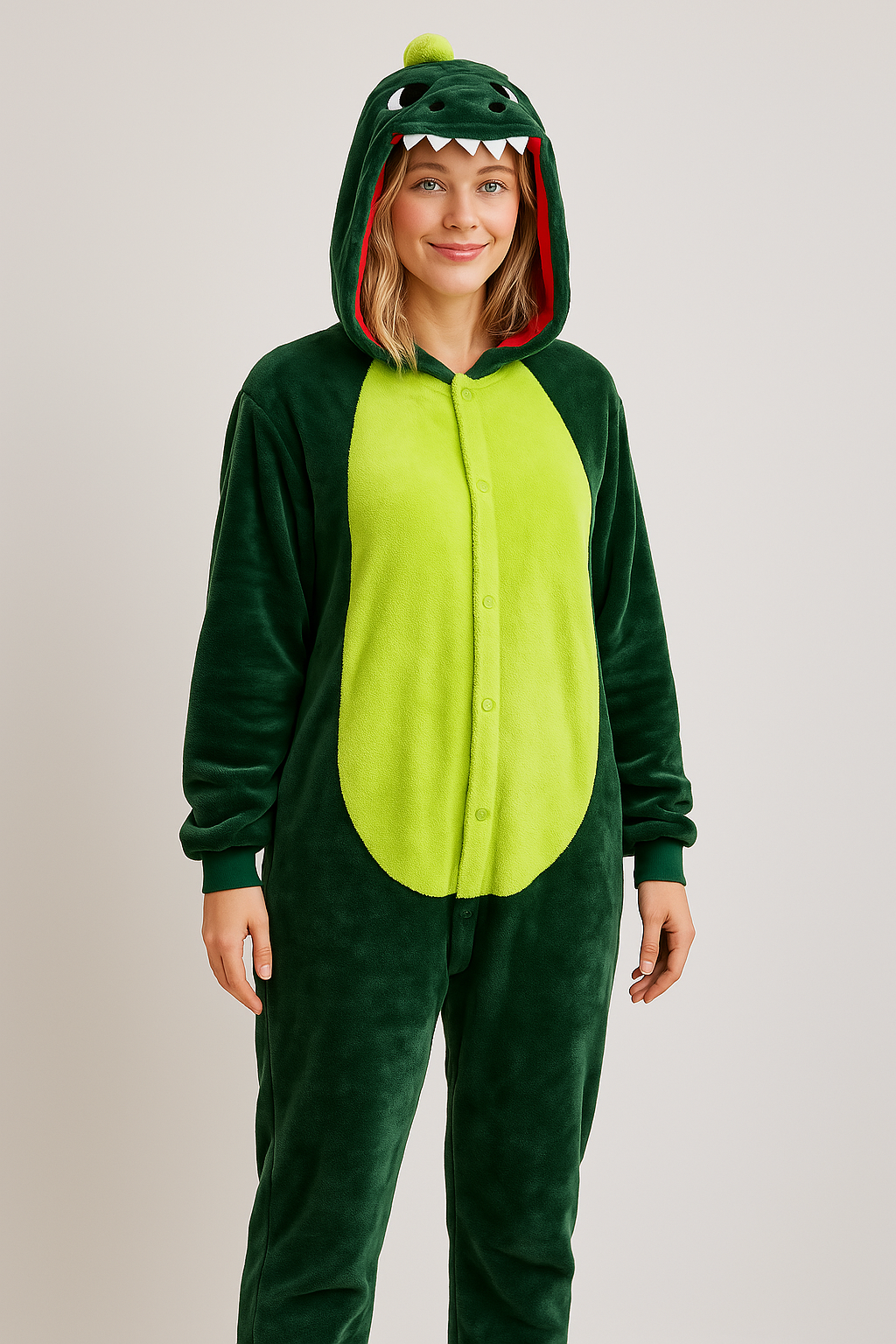 Dinosaurus Verkleedpak Onesie Volwassenen Groen