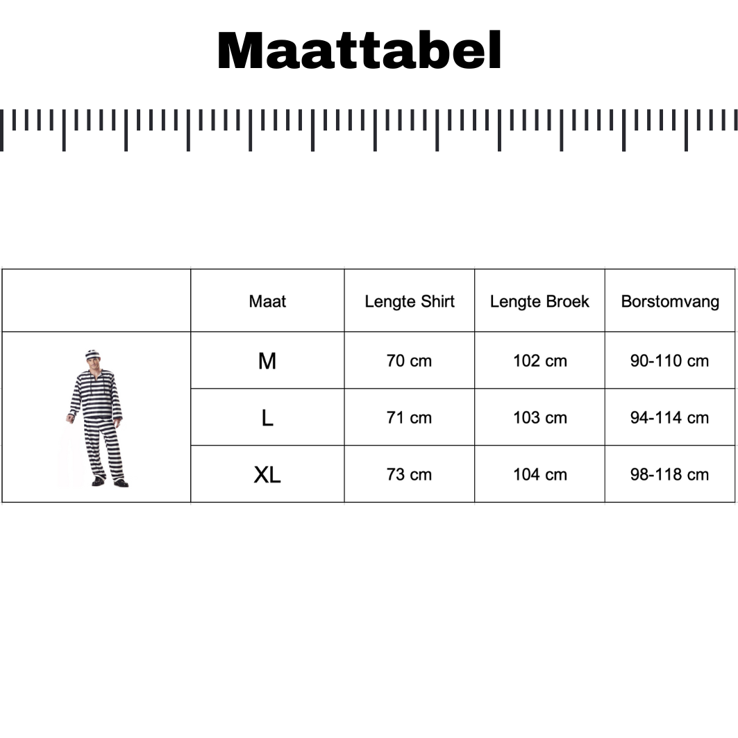 Boevenpak Gestreept Volwassenen