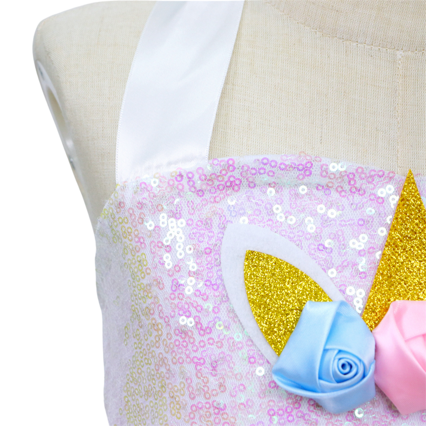 Luxe Witte Eenhoorn Verkleed Jurk met Pailletten