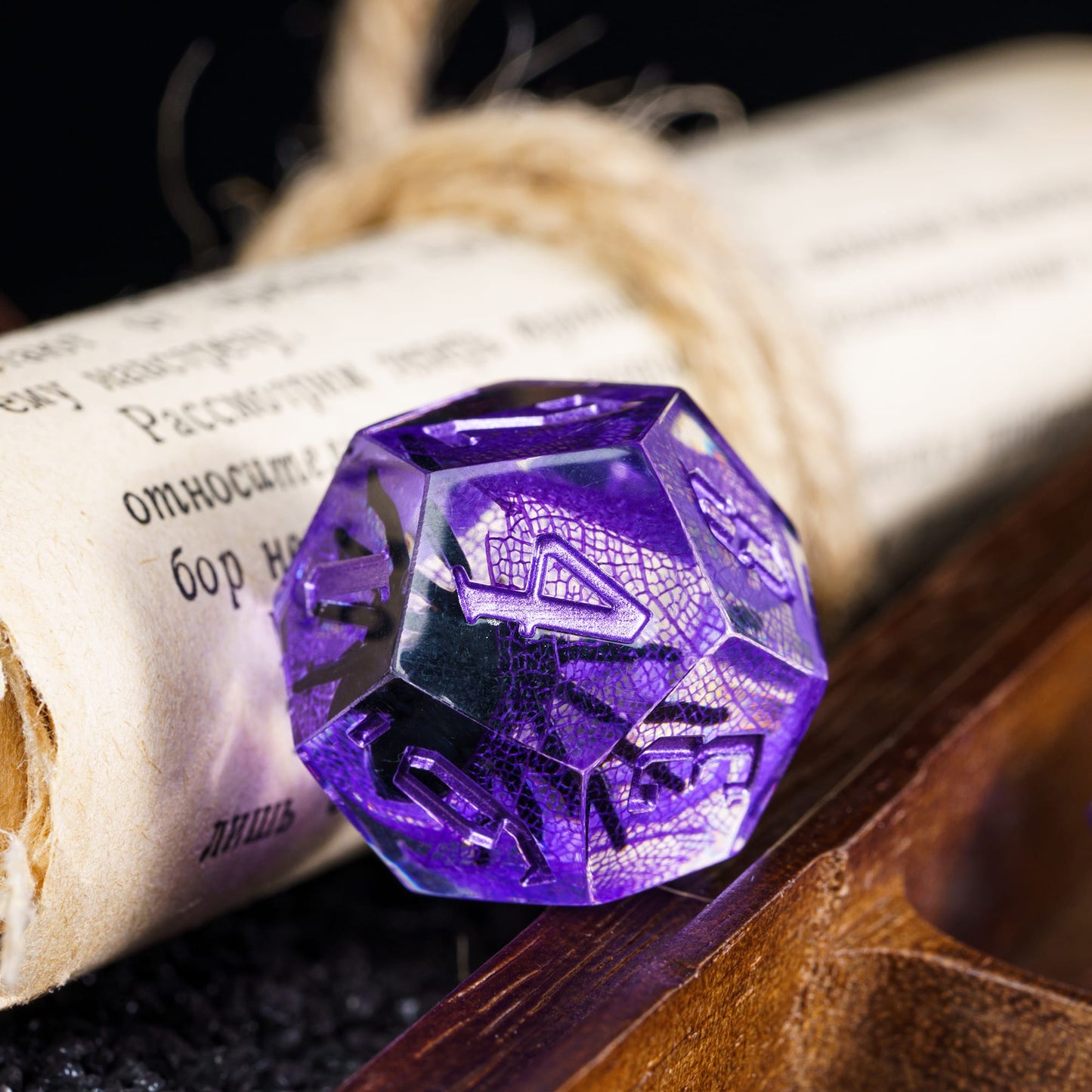 7 delige Resin Dice Set “Amethyst Spider"